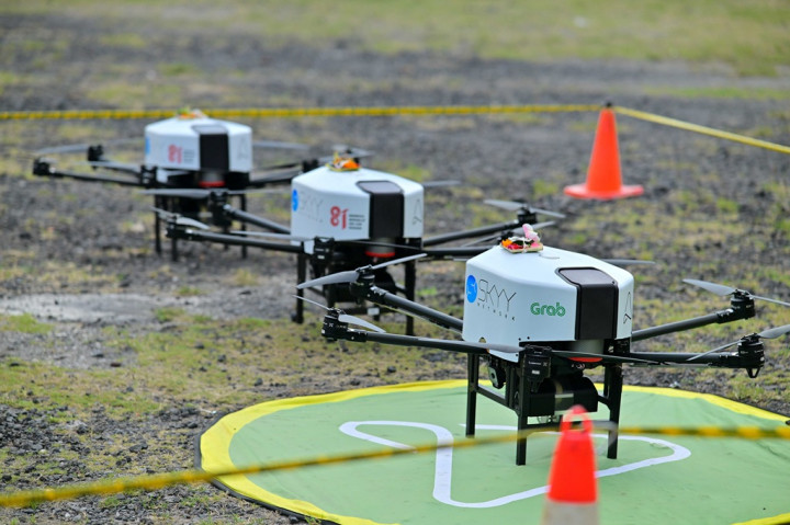 Drone Antar Makanan Mulai Diuji, Grab dan SKYY Network Cari Model Logistik Hybrid