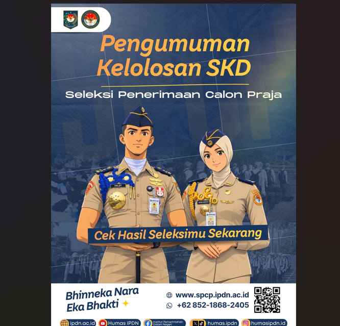 Hasil SKD SPCP IPDN 2026 Diumumkan, 4.156 Peserta Lolos Tahap TKBI