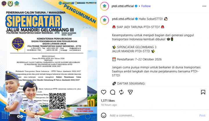 Sipencatar PTDI-STTD Jalur Mandiri Gelombang III 2026: Syarat, Pilihan Prodi, dan Jadwalnya