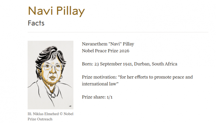Profil Navi Pillay, Peraih Nobel Perdamaian 2026 Penegak Hukum Dunia