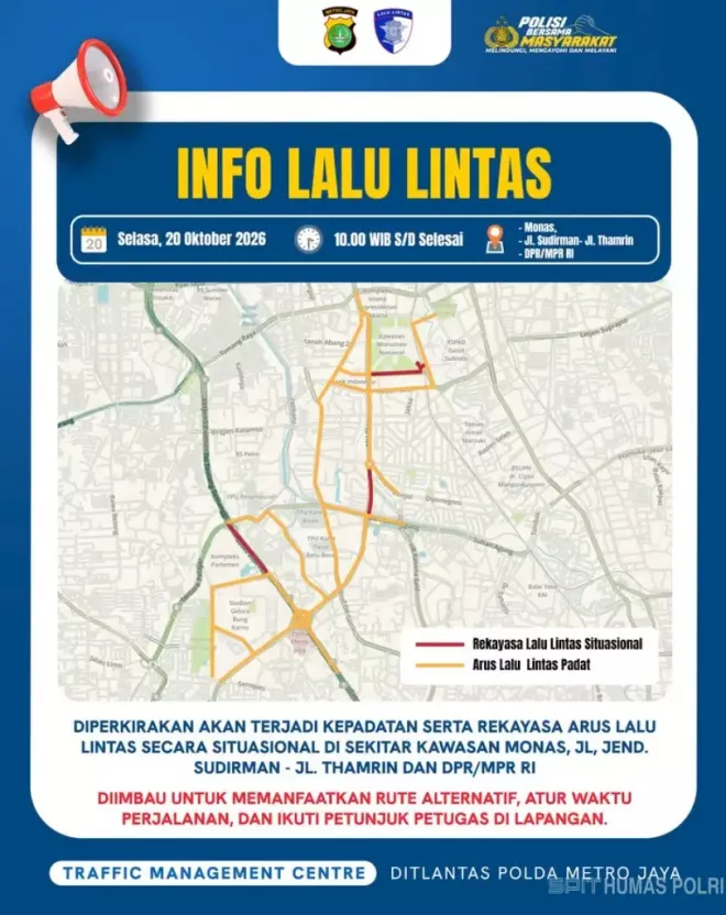 Info Lalu Lintas. Foto: Media Hub Polri