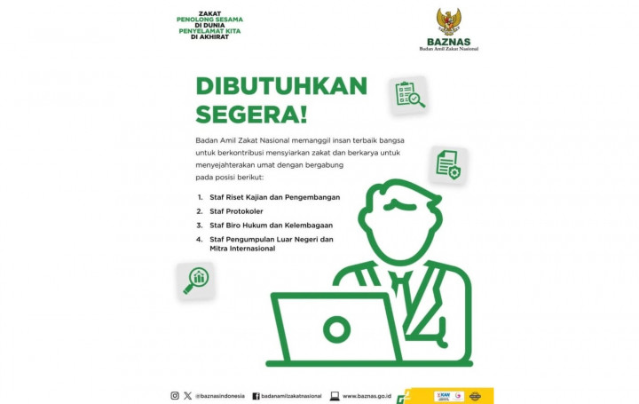BAZNAS Buka 4 Lowongan Kerja, Cek Posisi dan Kualifikasinya!