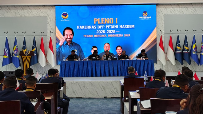 ​Petani NasDem Gelar Rakernas di ABN Partai NasDem pada Kamis (22/10) (Foto: Medcom.id/Syahrul Ramadhan)