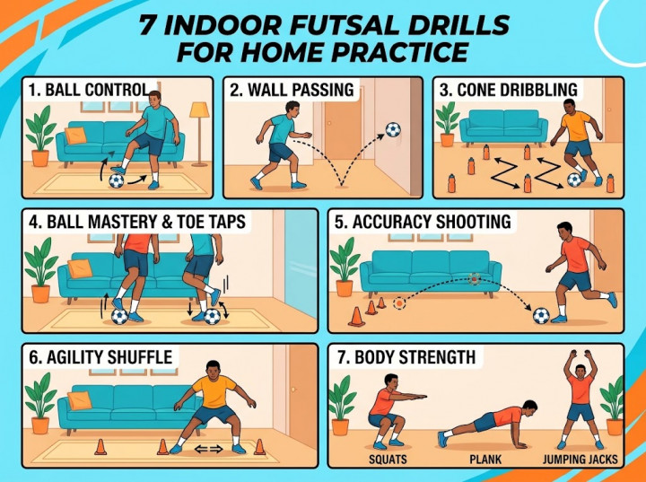 7 Latihan Futsal yang Bisa Dilakukan di Rumah untuk Meningkatkan Skill