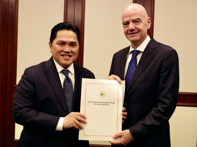 Erick Thohir Sampaikan Dukungan Prabowo untuk Gianni Infantino. (Foto: Instagram @gianni_infantino)
