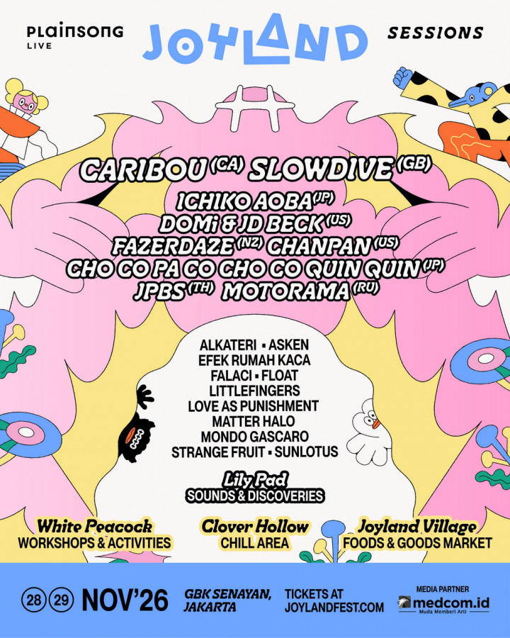 Joyland Sessions 2026 Hadirkan Slowdive, Caribou, dan Efek Rumah Kaca di Jakarta