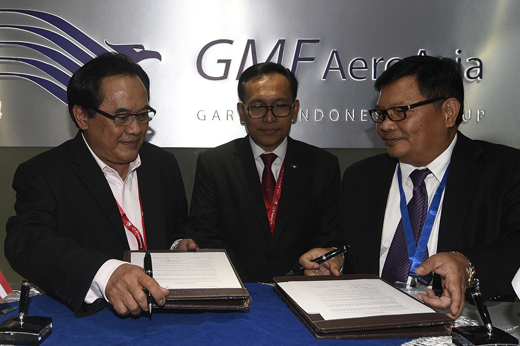 GMF dan SR Technics Kerja Sama Kembangkan Bisnis Komponen Pesawat
