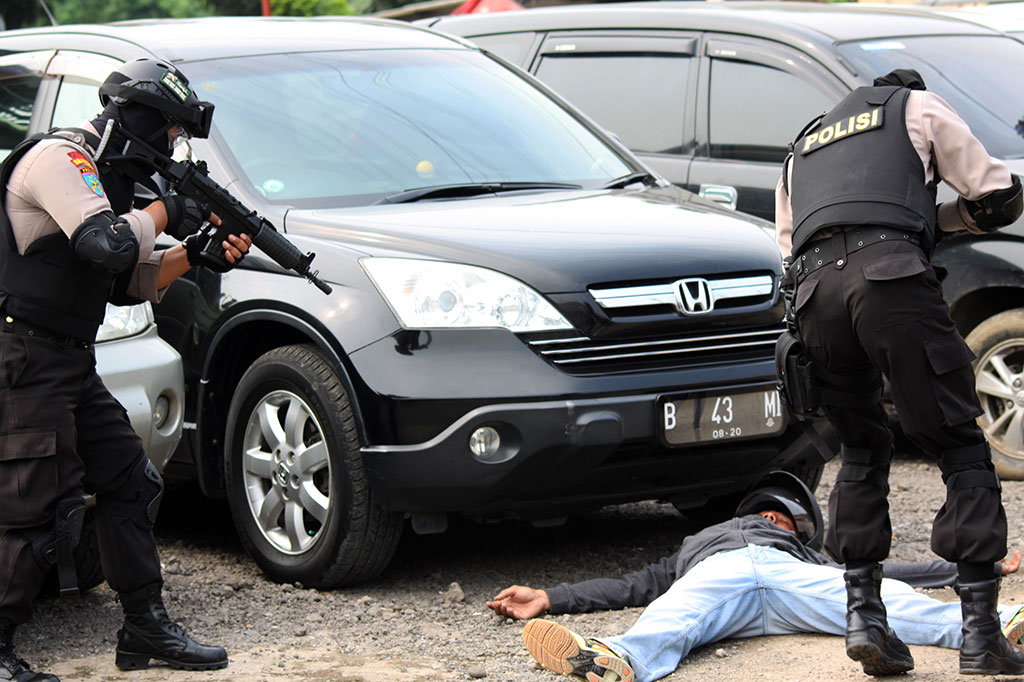 Polresta Bekasi Lakukan Simulasi Penanganan Teroris