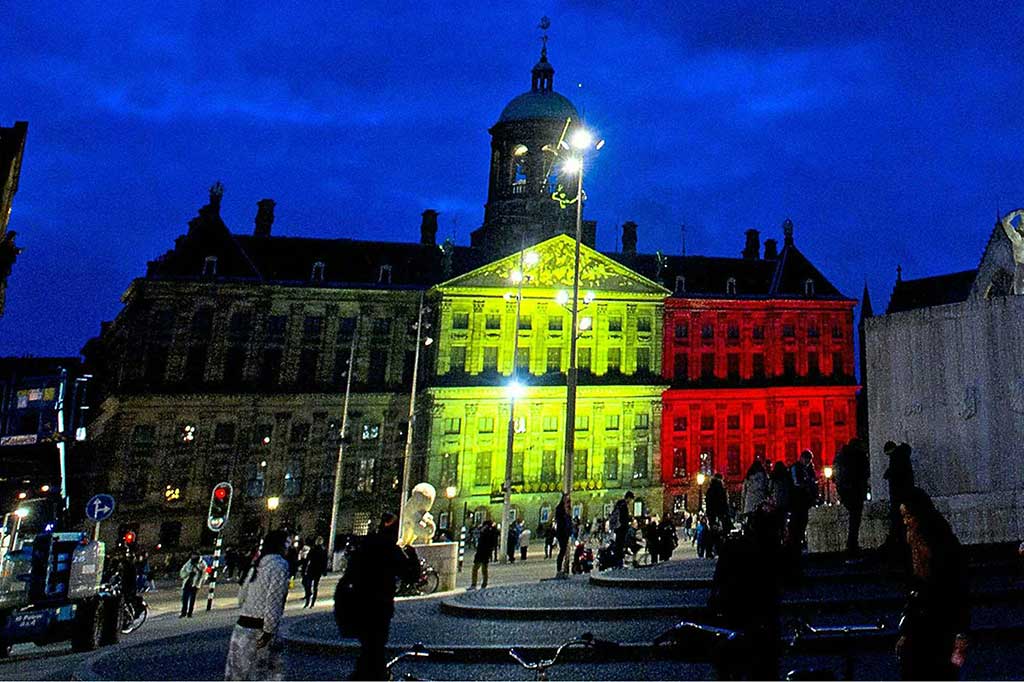 Royal Palace di Dam Square di Amsterdam, Belanda