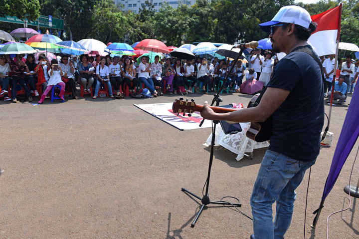 Jemaat GKI Yasmin Ibadah Paskah di Seberang Istana Merdeka
