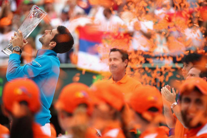 Kemenangan petenis berusia 28 tahun itu menyamai catatan rekor petenis Amerika Andre Agassi dengan enam kali juara Miami Terbuka.