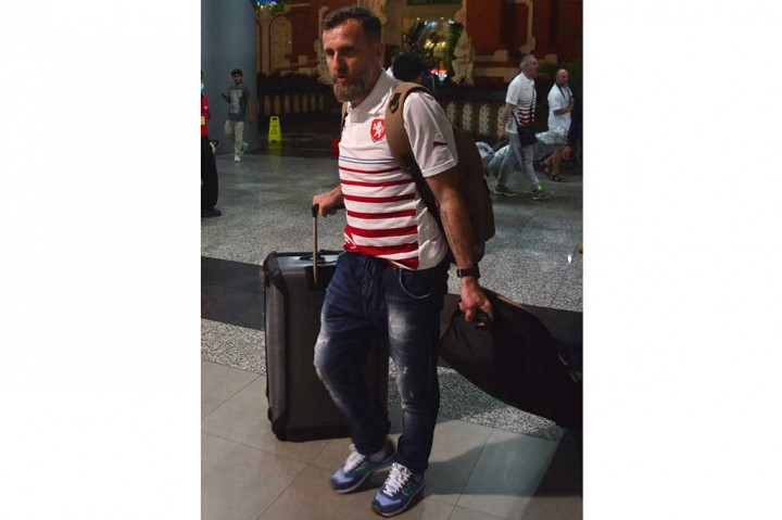 Karel Poborsky saat tiba di Bandara Ngurah Rai