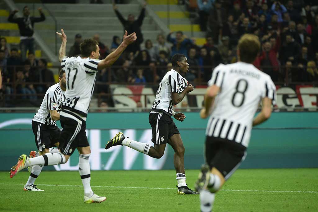 Paul Pogba membawa Juve berbalik unggul menjadi 2-1 menit ke-65.