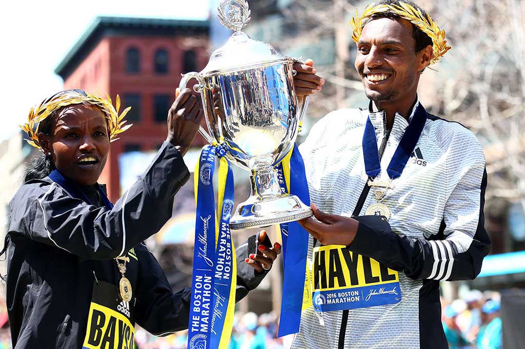 Atlet Ethiopia Rajai Maraton Boston