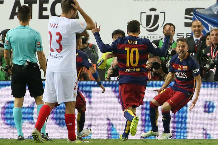 Setelah imbang tanpa gol di waktu normal, Barca memimpin lewat Jordi Alba menit ke-97.