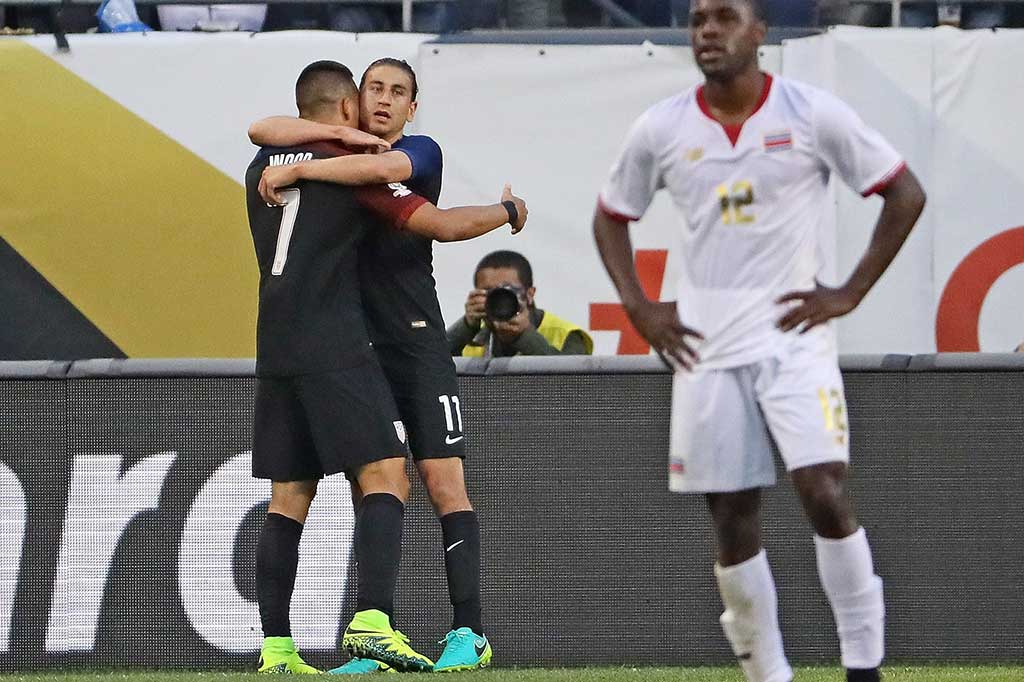 Pasukan 'The Stars and Stripes' tampil gahar dengan tambahan gol Bobby Wood empat menit jelang akhir babak pertama.
