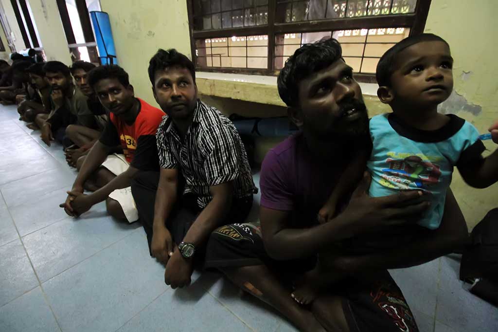 Imigran Sri Lanka berada di lokasi karantina.