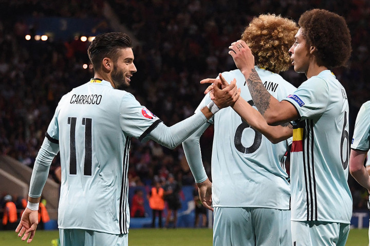 Yannick-Ferreira Carrasco menutup pesta Belgia lewat golnya pada menit akhir babak kedua.