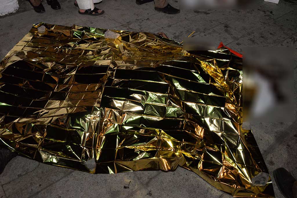 Jenazah pelaku bom bunuh diri di pos keamanan dekat Masjid Nabawi. 