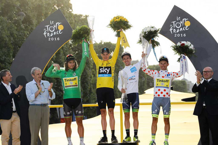 Rafal Majka asal Polandia memenangi kaus polka dot untuk klasifikasi gunung, dan rekan setimnya di Tinkoff, juara dunia Peter Sagan, mengamankan kaus hijau kelima untuk poin-poin klasifikasi.