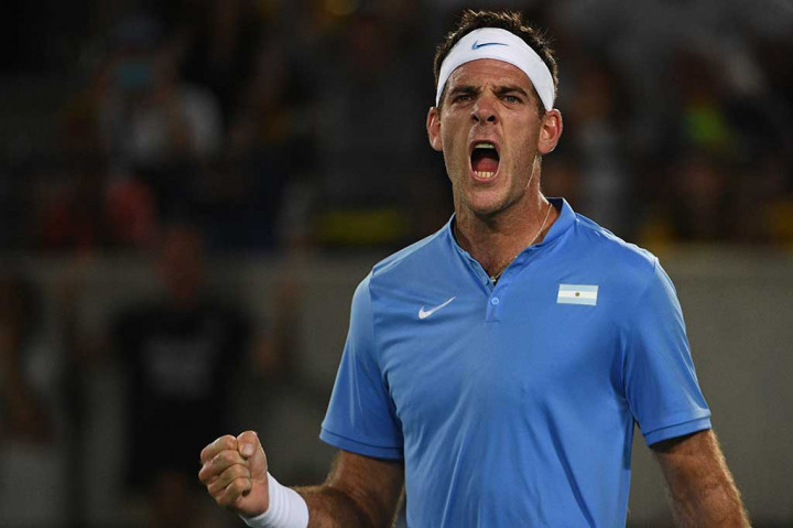 Del Potro meluapkan kegembiraannya.