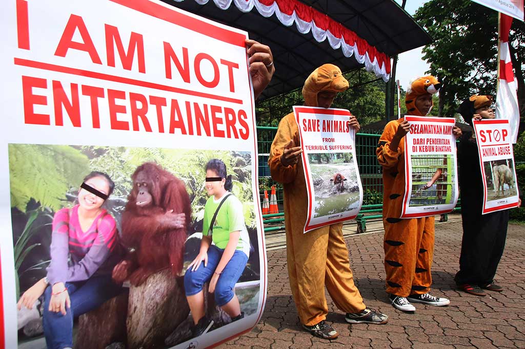 Aktivis Gelar Aksi Tuntut Penghentian Eksploitasi Satwa