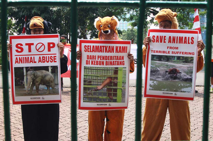 Aktivis Gelar Aksi Tuntut Penghentian Eksploitasi Satwa