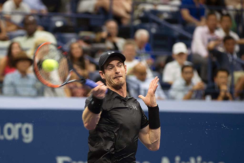 Andy Murray saat bertarung melawan petenis Ceko Lukas Rosol di babak pertama AS Terbuka.