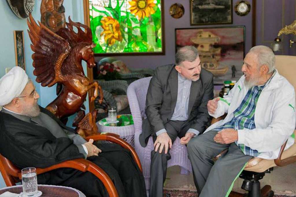Dalam kunjungan seharinya tersebut, Rouhani juga diterima oleh mantan Presiden Kuba yang juga kakak Raul, Fidel Castro.