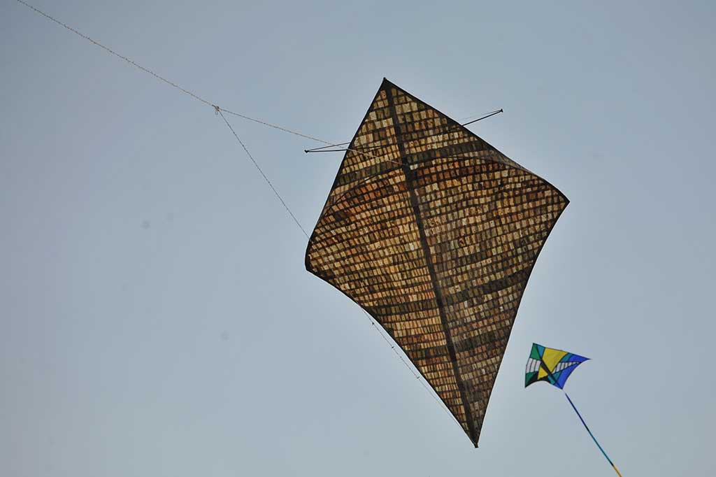 Layang-layang berbahan daun Kolope berhasil diterbangkan dalam pemecahan rekor dunia.