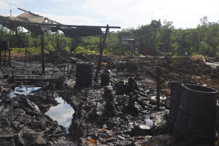 Sumur migas milik PT Pertamina EP Aset I Field Ramba di Desa Mangun Jaya, Kabupaten Musi Banyuasin (Muba), Sumatera Selatan, Selasa (11/10/2016)