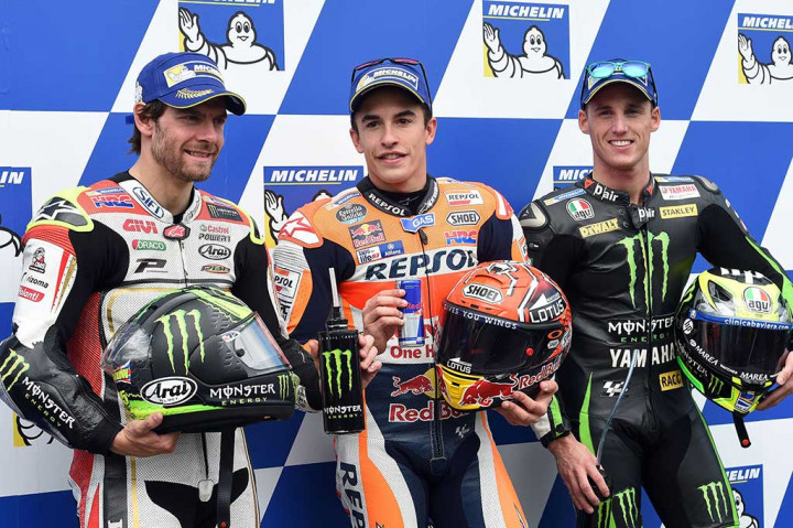 Sementara itu pembalap LCR Honda Cal Crutchlow berada di posisi kedua disusul Pol Espargaro (Monster Yamaha Tech 3).