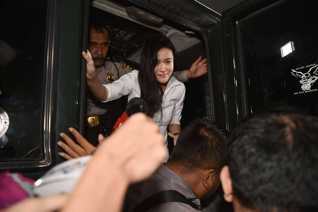 Jessica Kumala Wongso tiba di Pengadilan Negeri Jakarta Pusat dengan menumpang kendaraan tahanan, Kamis sekitar pukul 09.10 WIB.