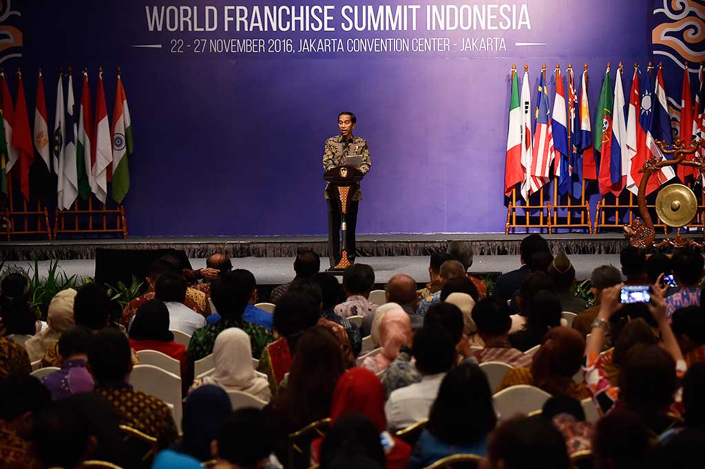 Presiden Jokowi menyampaikan arahan saat pembukaan IFSE 2016.