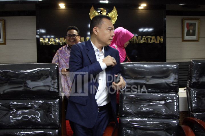 Ketua MKD Sufmi Dasco usai membacakan keputusan pemberhentian Ketua DPR Ade Komarudin.