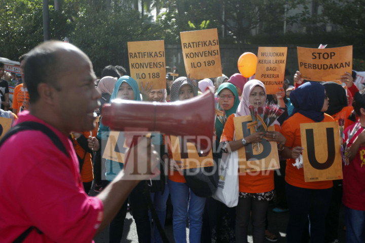 Puluhan Buruh Gelar Aksi Peringatan Hari Migran Internasional