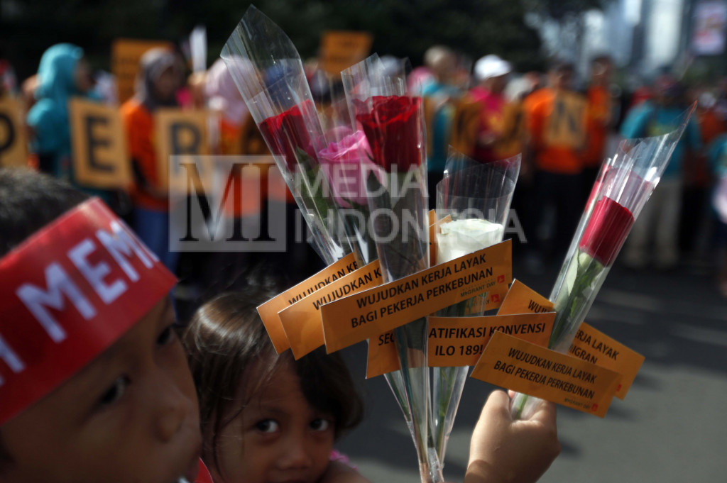 Puluhan Buruh Gelar Aksi Peringatan Hari Migran Internasional