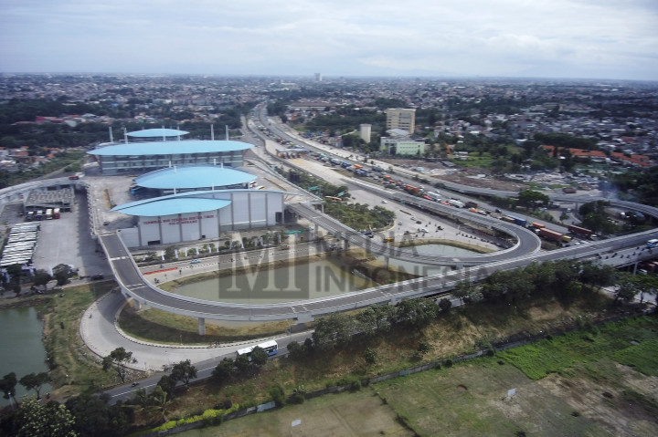 Suasana terminal bus terpadu Pulogebang, Jakarta Timur.