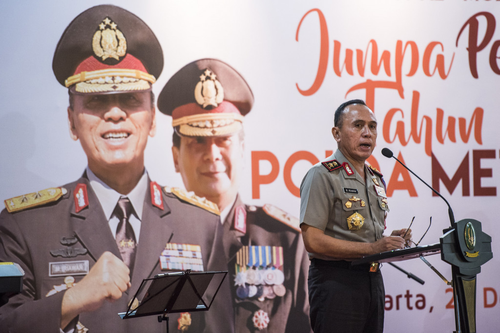 M Iriawan menjelaskan bahwa angka kriminalitas yang ditangani Polda Metro Jaya selama tahun 2016 menurun.