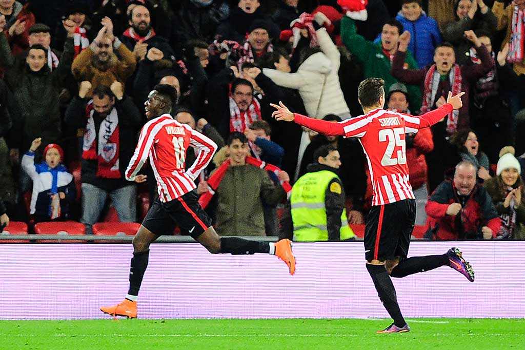 Tiga menit kemudian Bilbao menggandakan keunggulan lewat Inaki Williams. Skor 2-0 bertahan hingga jeda. AFP