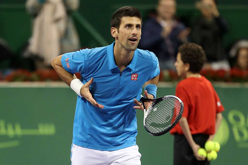 Djokovic meluapkan kegembiraan usai mengalahkan Stepanek. Ini merupakan kemenangan ke-13 bagi petenis peringkat dua dunia tersebut dalam 14 pertemuan mereka.