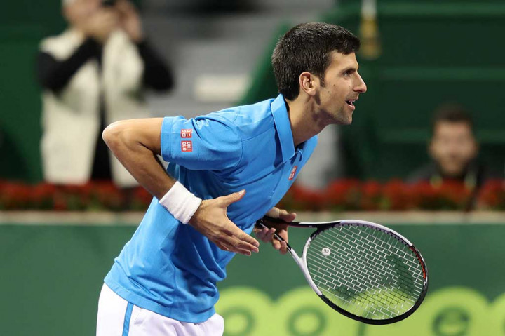Djokovic melakukan selebrasi usai menundukkan Ferdasco.
