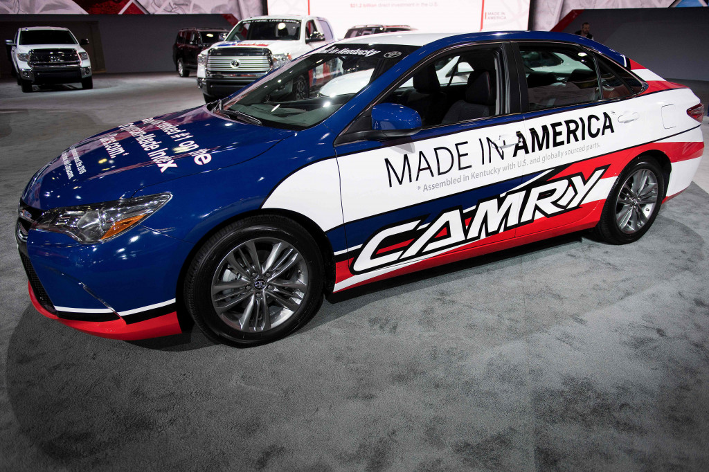 Toyota merakit Camry di pabriknya di Kentucky, AS. Donald Trump 'memaksa' pelaku industri otomotif membangun pabrik di wilayah AS. AFP Photo/Jim Watson