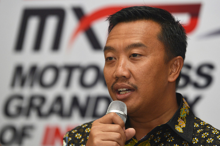 Menpora Imam Nahrawi memberikan keterangan pers terkait kejuaraan Motocross Grand Prix (MXGP) 2017 di Kemenpora, Jakarta.