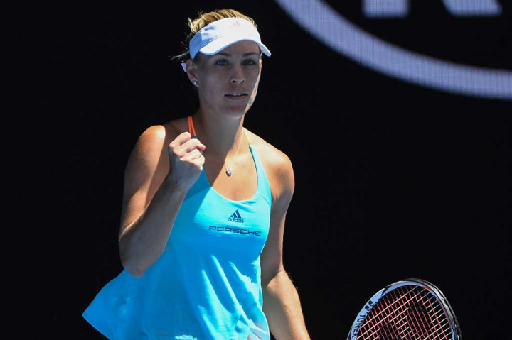 Kerber meluapkan kegembiraannya usai menundukkan  kembaran finalis AS Terbuka Karolina Pliskova tersebut dua set langsung.