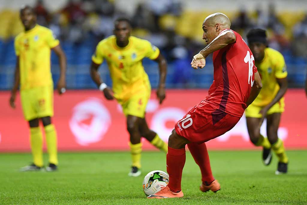 Menit ke-45 Tunisia mendapat hadiah penalti dan dituntaskan Wahbi Khazri untuk membuat kedudukan menjadi 4-1.