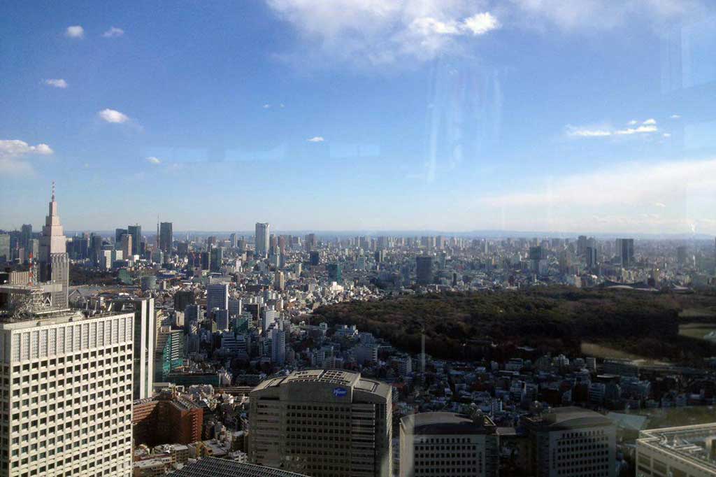 Dari ruang observasi yang berada di lantai 45 tersebut anda dapat melihat gedung-gedung pencakar langit di Tokyo.