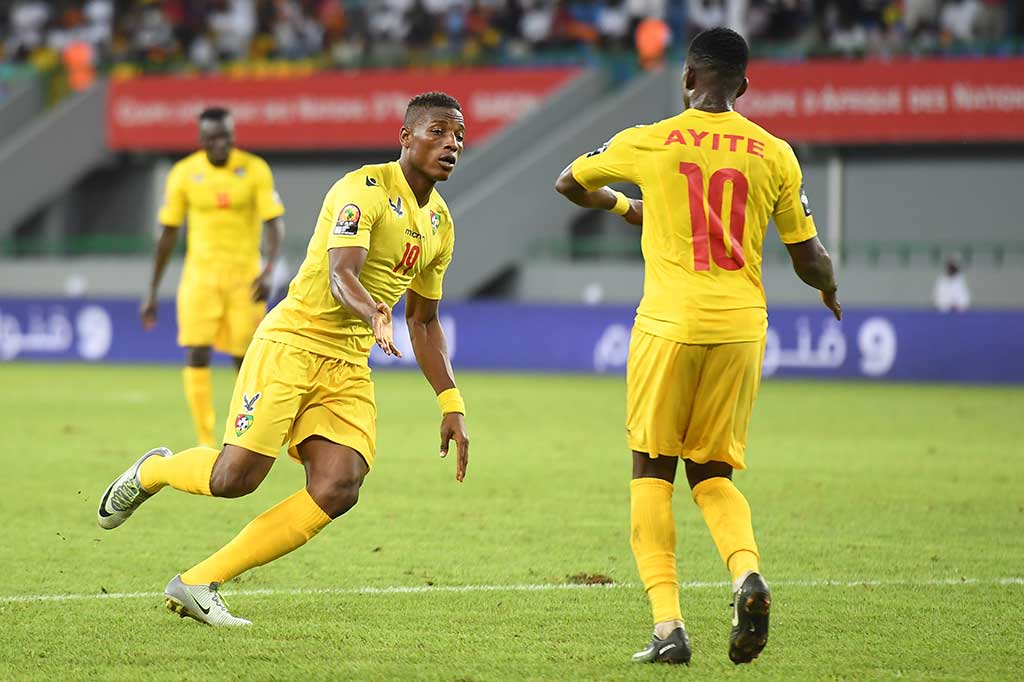 Kodjo Laba mencetak gol balasan untuk Togo.