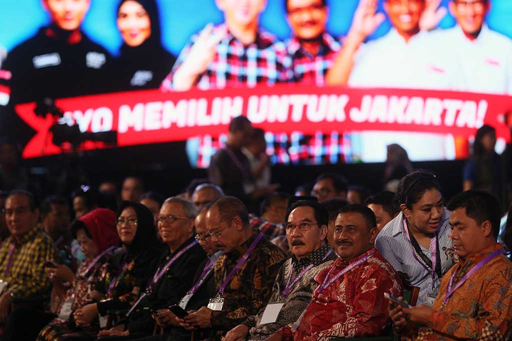 Antasari Azhar duduk di barisan pendukung pasangan nomor urut dua Basuki Tjahaya Purnama-Djarot Saiful Hidayat.