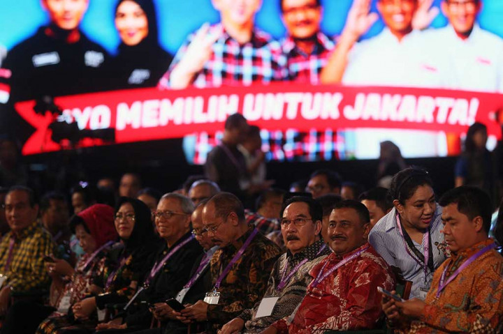 Antasari Azhar duduk di barisan pendukung pasangan nomor urut dua Basuki Tjahaya Purnama-Djarot Saiful Hidayat.